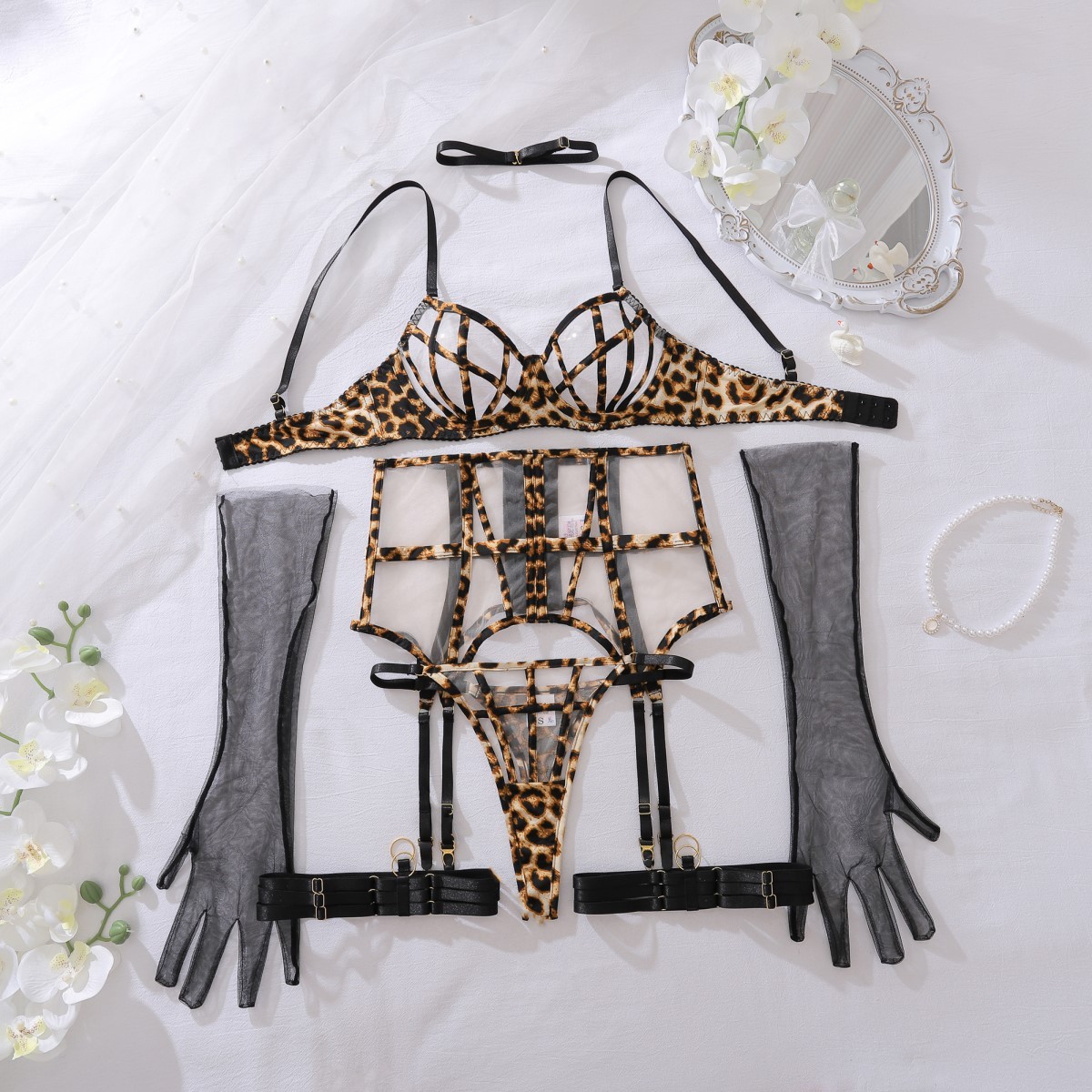 Best-selling thin mesh sexy lingerie set