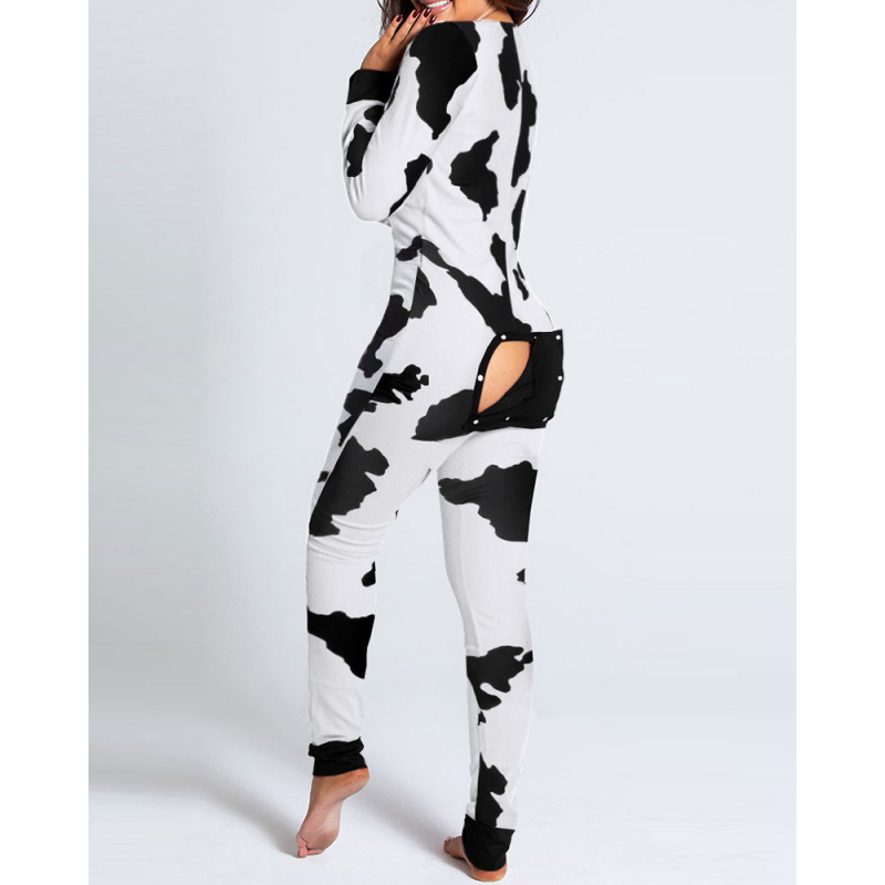 New flip-up printed Christmas long-sleeved pajamas