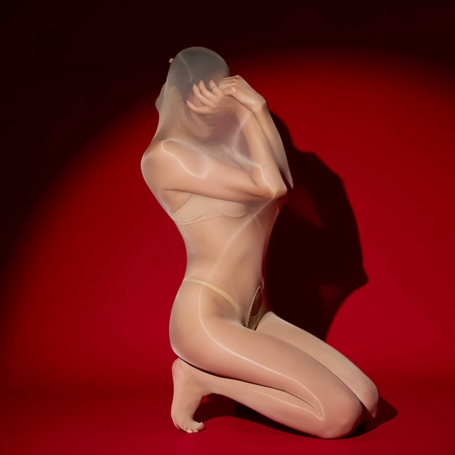 Ultra-thin shiny full-body sexy open-crotch sleeping bag socks