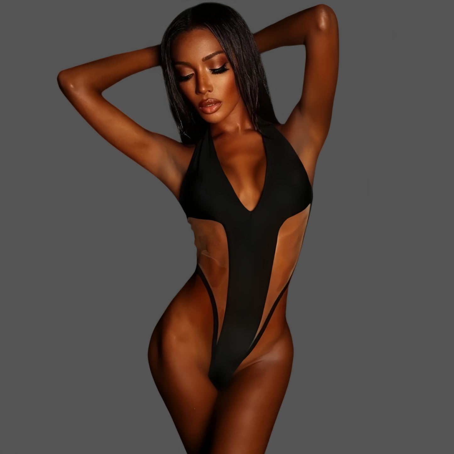 New swimsuit with mesh paneling, one-piece bikini
