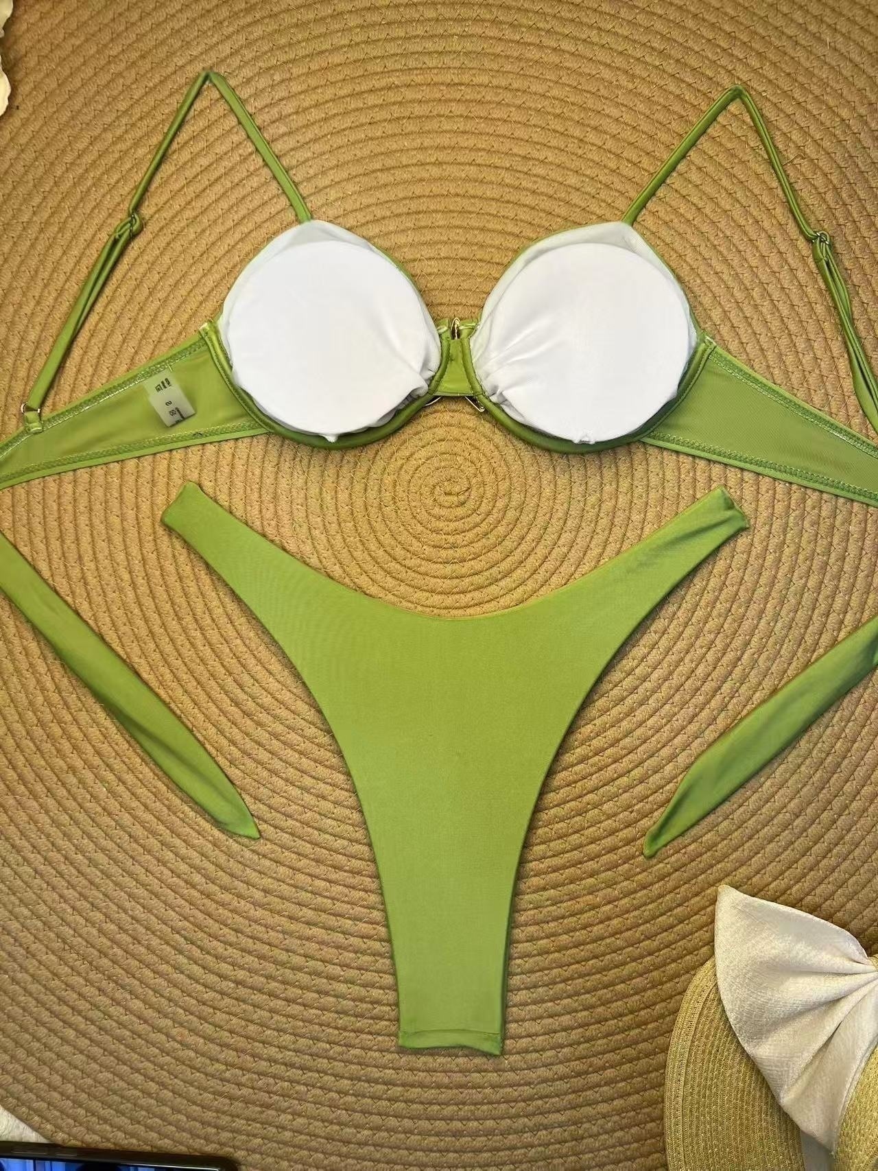 New stylish solid color starfish bikini swimsuit