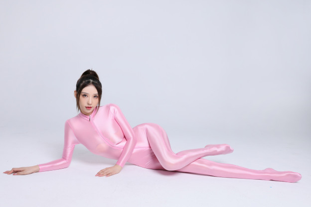 Lustrous and smooth silk double-zippered over-crotch bodysuit