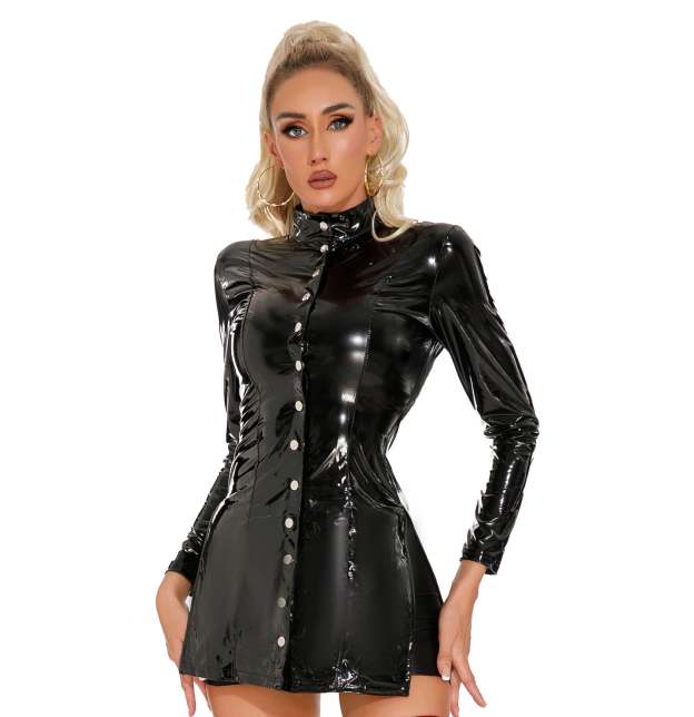Devil's Bright Leather Bodysuit