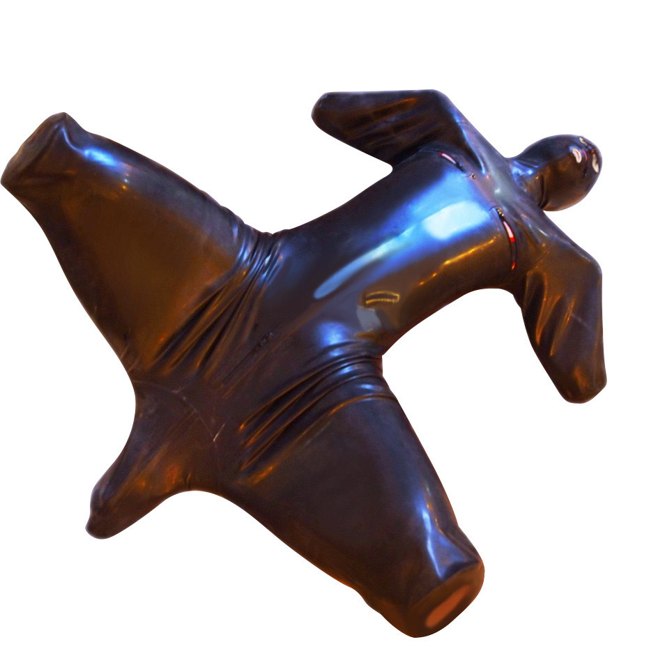 New tight-fitting bodysuit, black patent leather, sexy style.