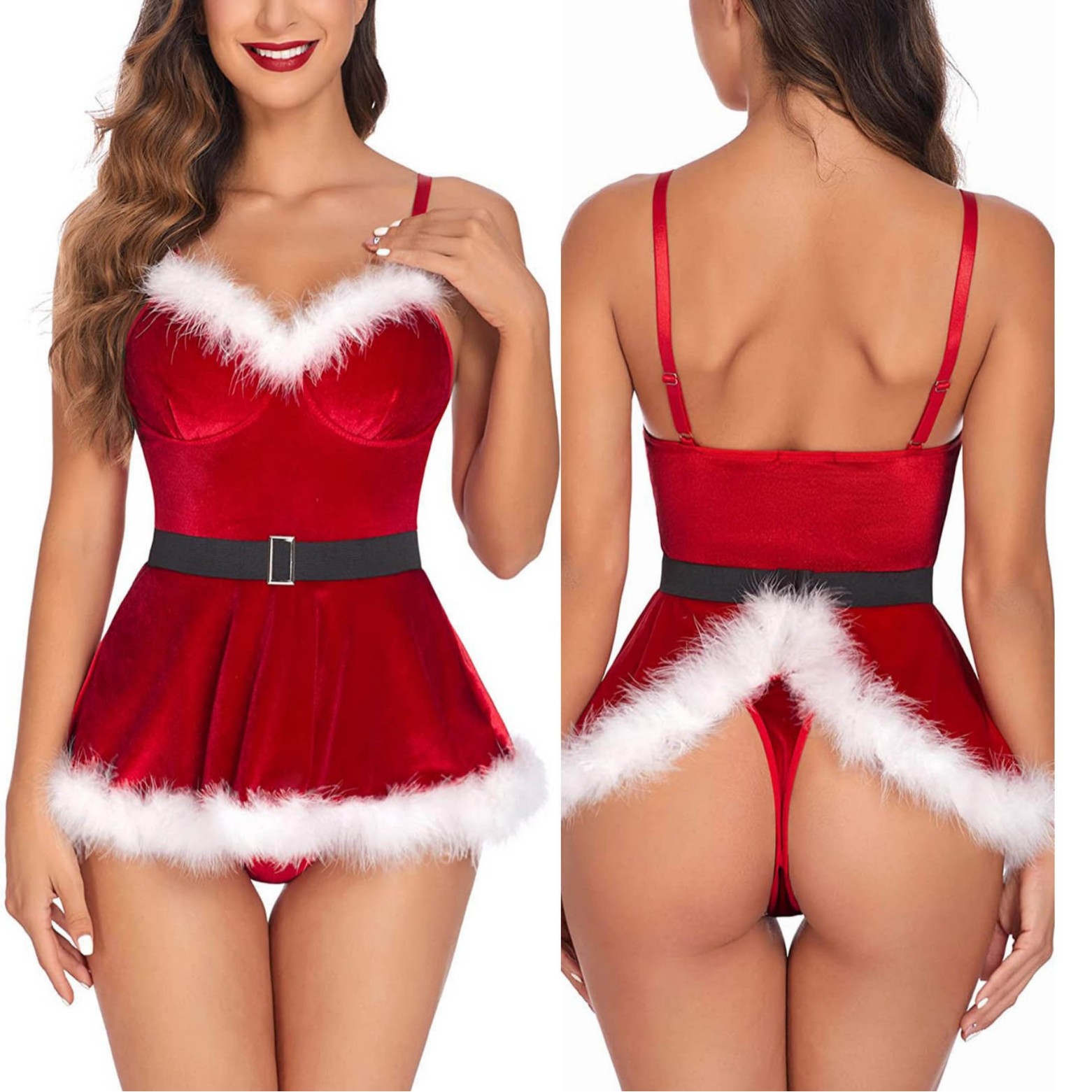 New Christmas sexy bodysuit with bow