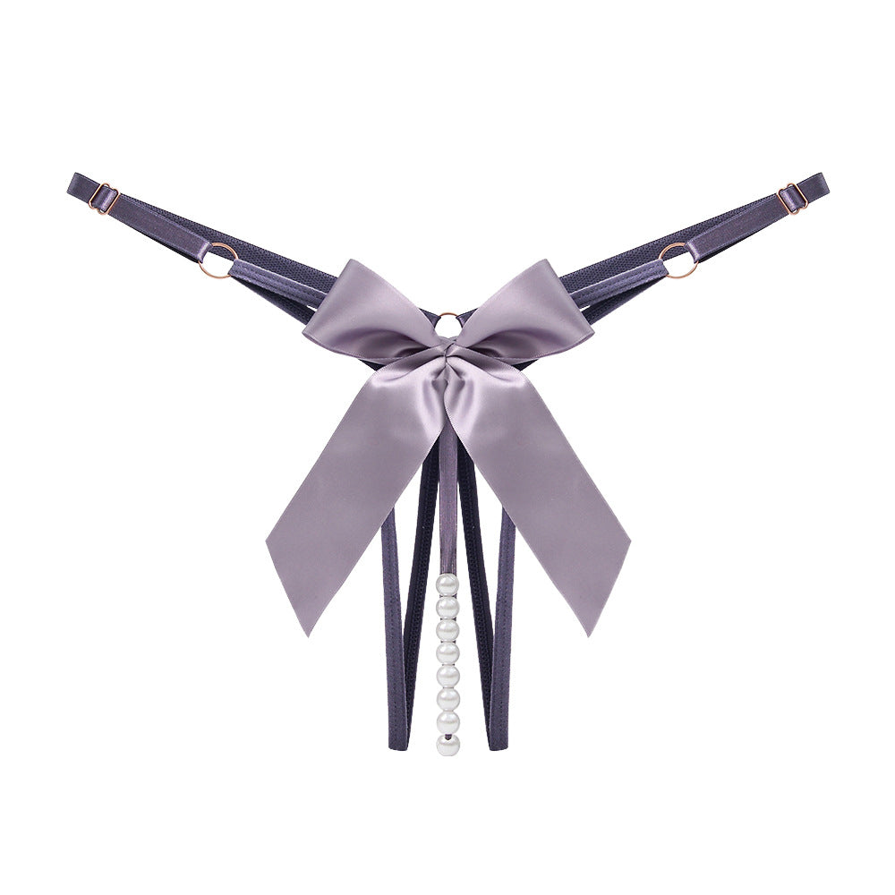 Beaded Tease Open Crotch Thong(Buy 1, get 2 free)