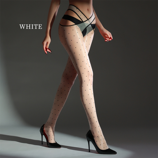Sheer Desire Polka Dot Crossover Stockings