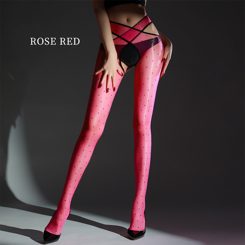 Sheer Desire Polka Dot Crossover Stockings