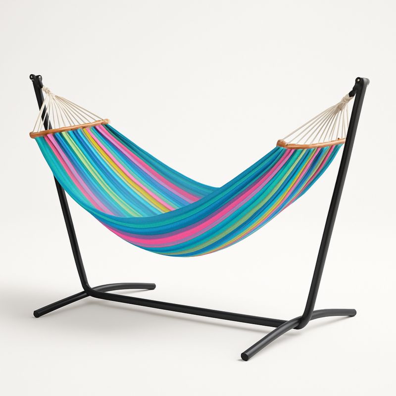 Fargerik Hengekøye med Stålramme 200 cm x 150 cm-Decohogarvida