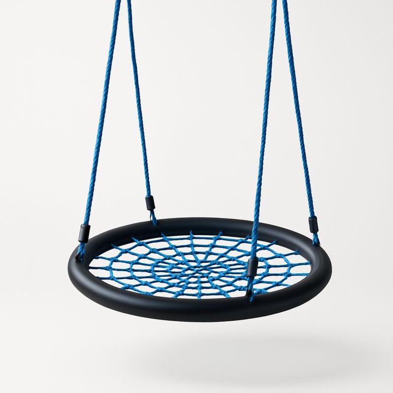 Rund huske i metall og polypropylen tau 100 cm blå-Decohogarvida