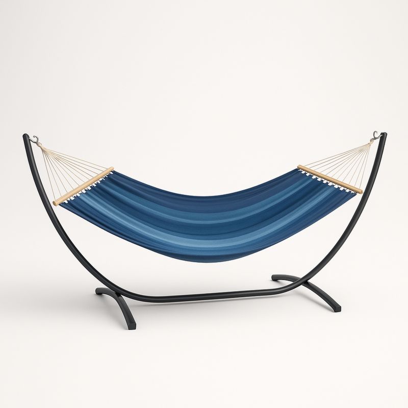 Hengekøye med stålramme Blå 200x150 cm-Decohogarvida