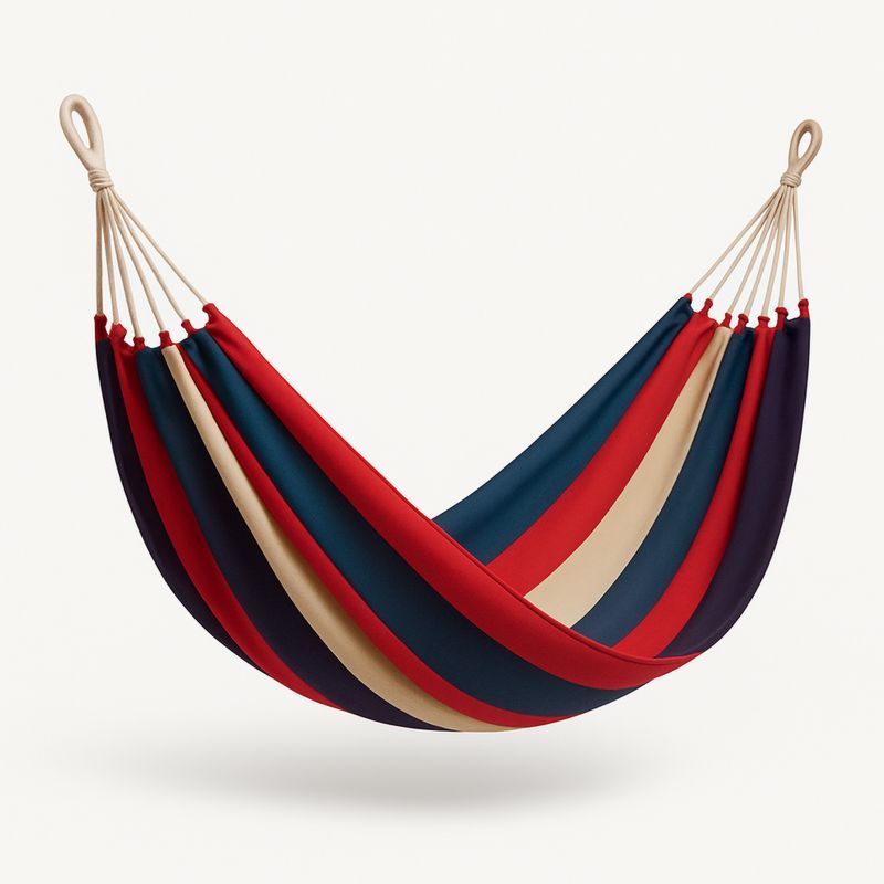 Hengekøye Polyester Stripet Rød/Blå/Beige 200x150 cm-Decohogarvida