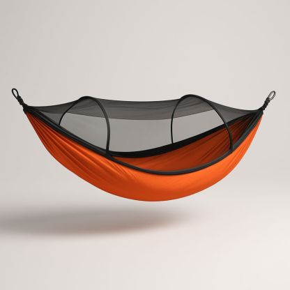 Hengekøye Nylon med Myggnetting Oransje 260x140 cm-Decohogarvida