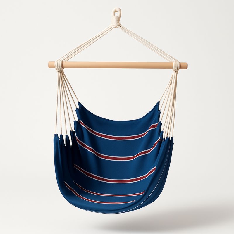 Hengekøye stol i polypropylen med trestøtte og stripet mønster-Decohogarvida