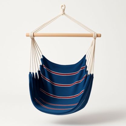 Hengekøye stol i polypropylen med trestøtte og stripet mønster-Decohogarvida