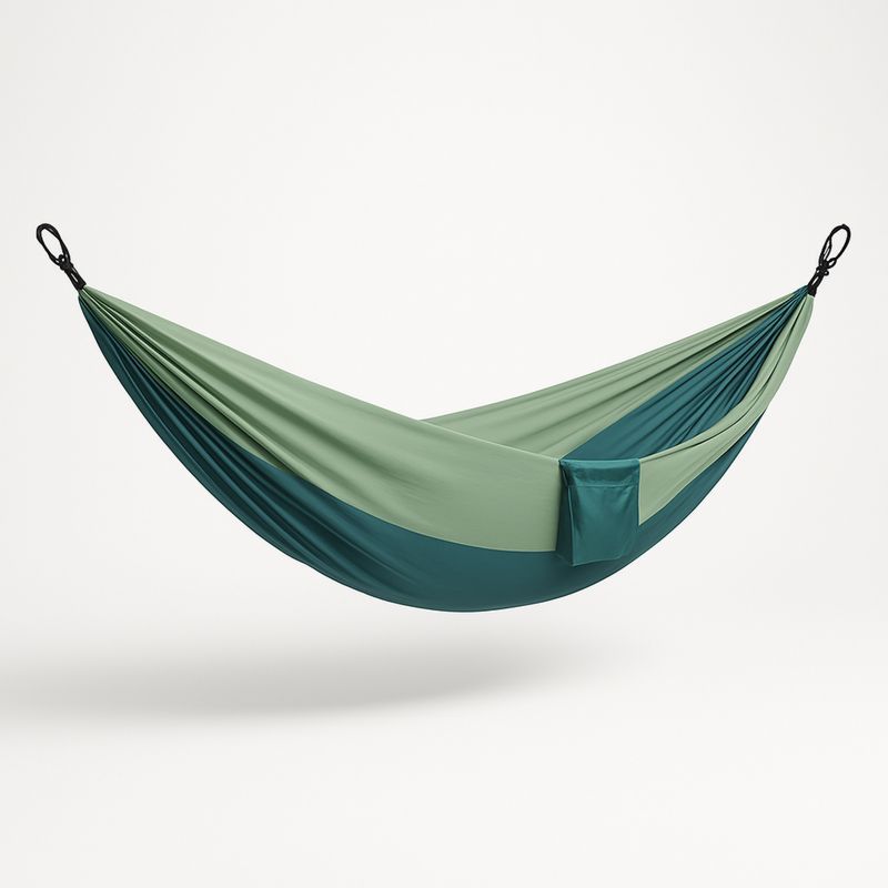 Dobbel hengekøye nylon grønn/blå 275x140cm 200kg-Decohogarvida