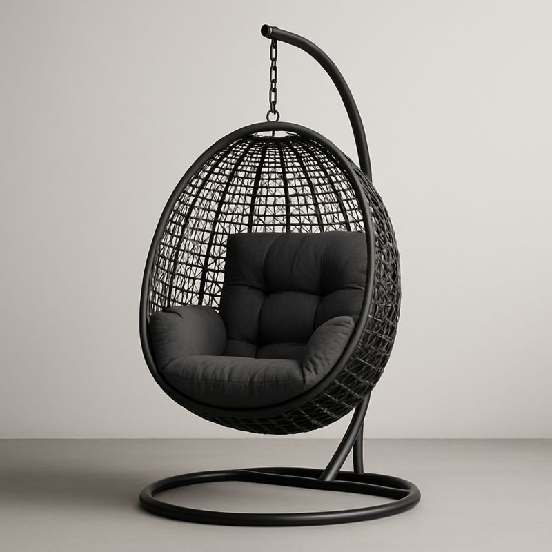 Hengestol i stål og polyrotting i svart-Decohogarvida