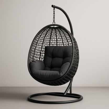 Hengestol i stål og polyrotting i svart-Decohogarvida