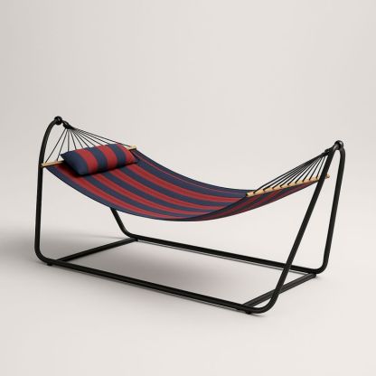 Hengekøye Stativ Stål Polyester/Bomull Stripet Blå/Rød-Decohogarvida