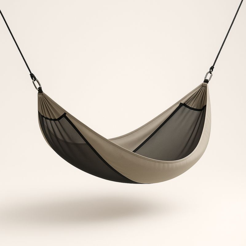 Hengekøye Polyester Grå og Svart 260x140 cm-Decohogarvida