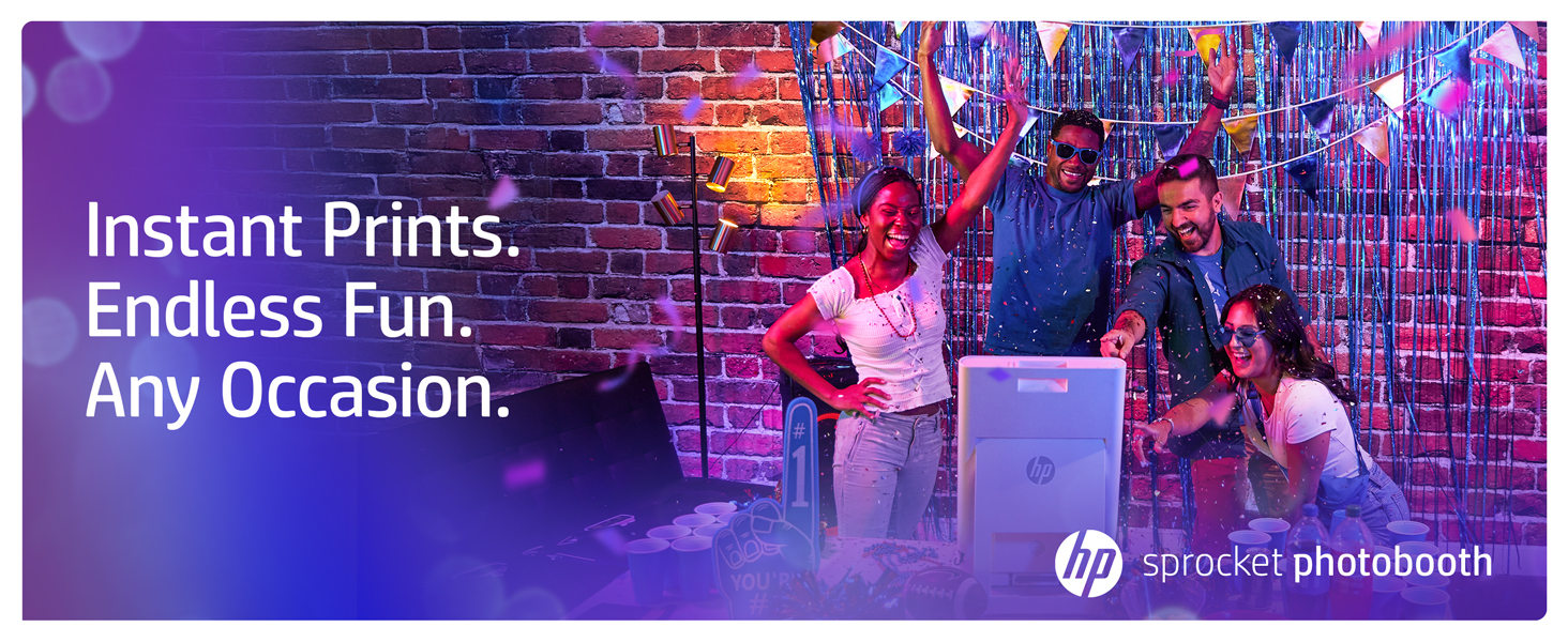 HP Sprocket Photo Booth Machine Instant Color Photo Printer