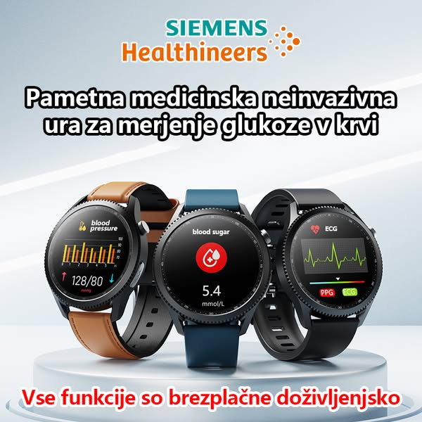 Siemensova neinvazivna laserska terapevtska ura v realnem času spremlja srčni utrip, krvni tlak in raven sladkorja v krvi.