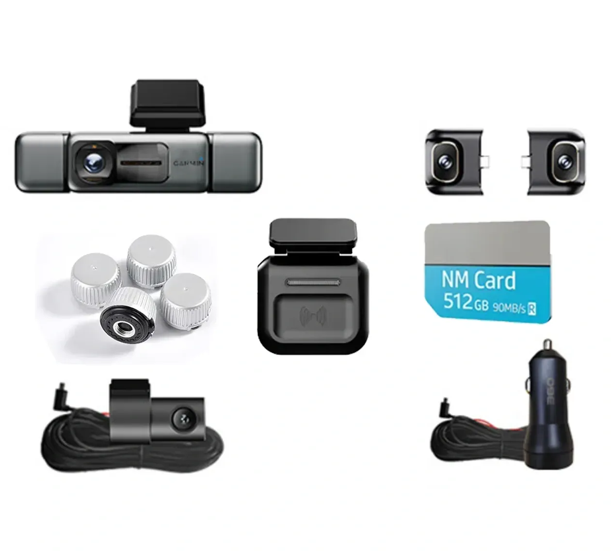 Garmin G980 mesterséges intelligenciával és hangvezérelt autós kamera négy kamerával, 360°-os panorámaképernyővel, 4K Ultra HD éjjellátóval és GPS-követéssel