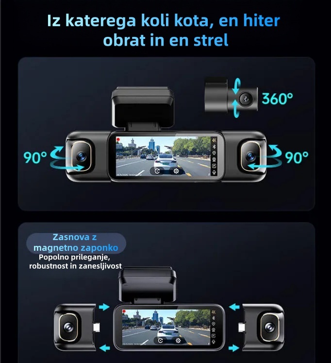 Garmin G980 avtomobilska kamera z umetno inteligenco in glasovnim upravljanjem, štirimi kamerami, 360° panoramskim pogledom, 4K Ultra HD nočnim vidom in GPS sledenjem