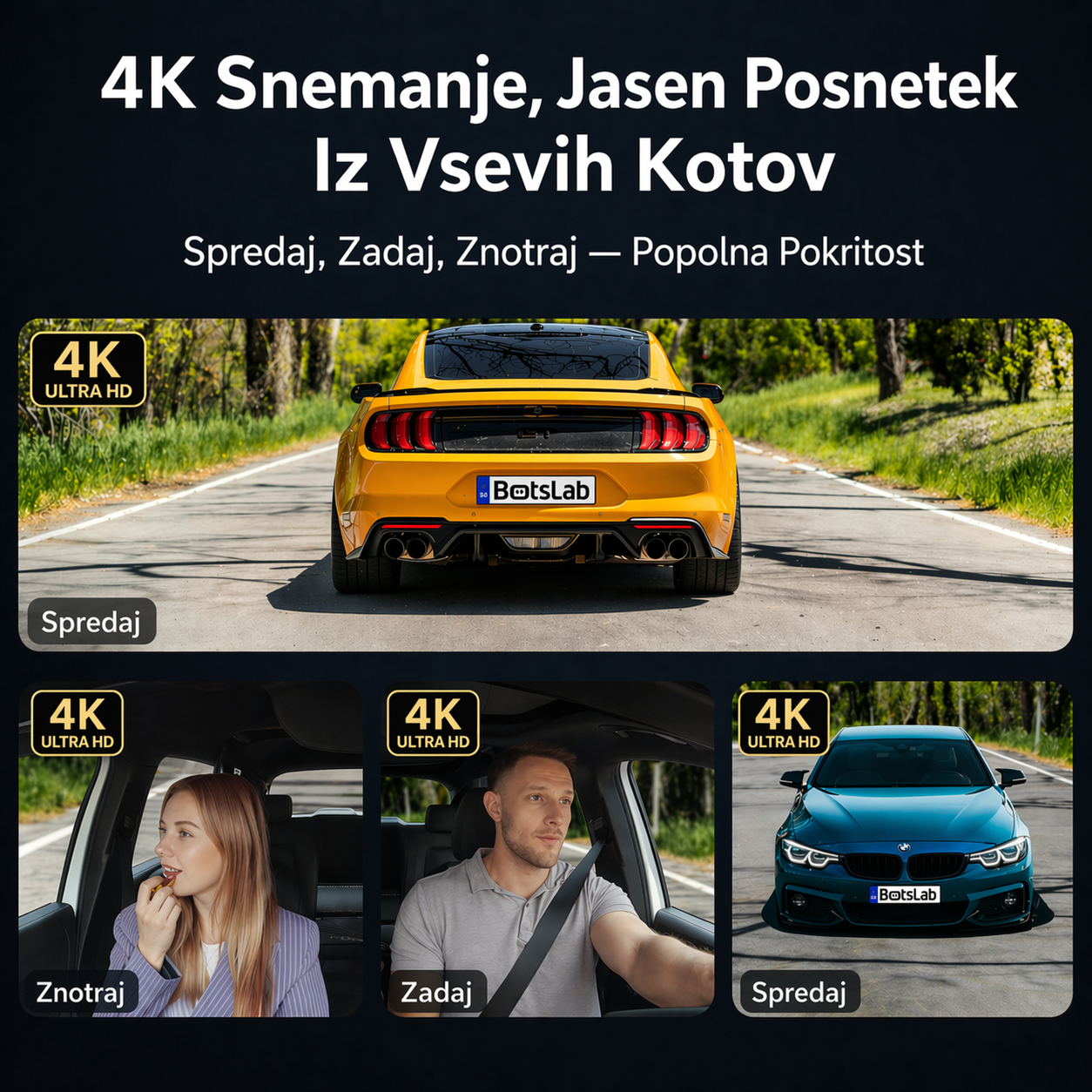 Garmin G980 avtomobilska kamera z umetno inteligenco in glasovnim upravljanjem, štirimi kamerami, 360° panoramskim pogledom, 4K Ultra HD nočnim vidom in GPS sledenjem