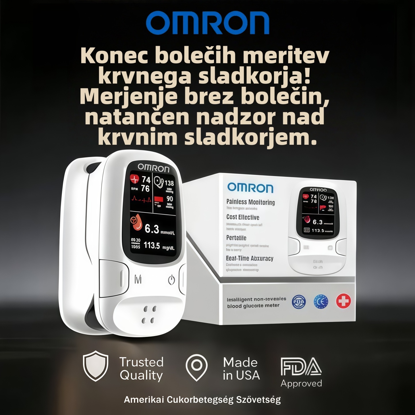 Merilnik glukoze v krvi brez igle in neboleč