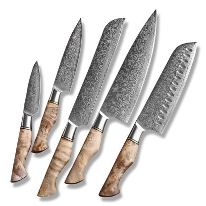 Set de 5 cuțite de bucătar Raindrop Damasc