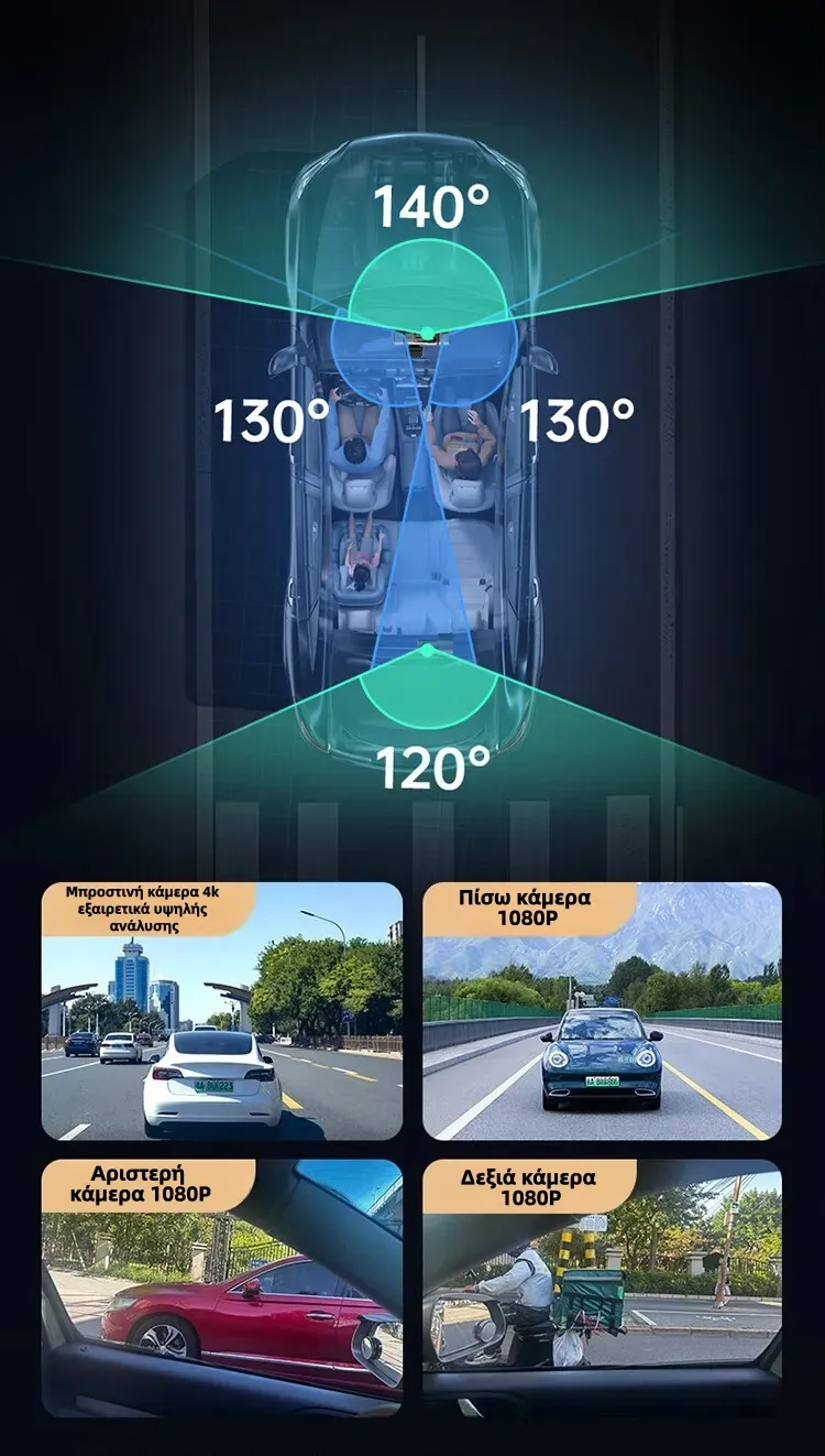 Garmin G980 mesterséges intelligenciával és hangvezérelt autós kamera négy kamerával, 360°-os panorámaképernyővel, 4K Ultra HD éjjellátóval és GPS-követéssel