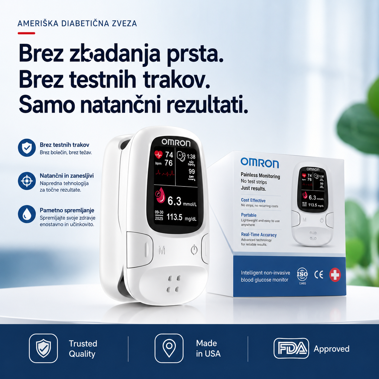 🔥 Omron™ bo leta 2026 predstavil nov neinvazivni pametni merilnik glukoze v krvi 🔥