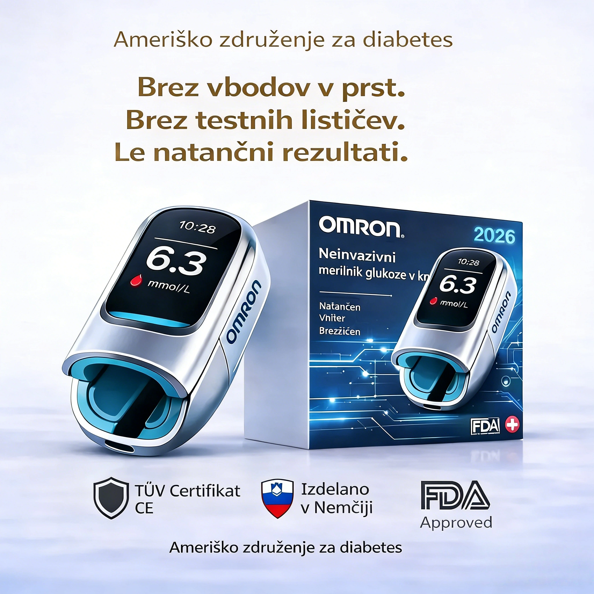 🔥 2026 Omron™ predstavlja novo lansirani neinvazivni pametni merilnik glukoze v krvi 🔥