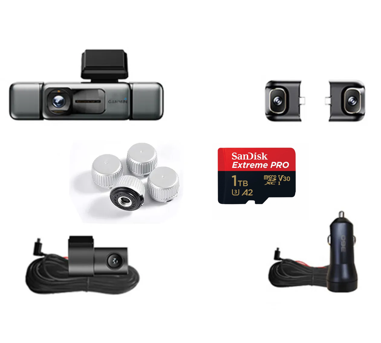 Cameră auto Garmin G980 cu control vocal și inteligență artificială, patru camere, vedere panoramică la 360°, vedere nocturnă 4K Ultra HD și urmărire GPS