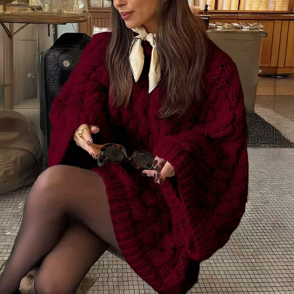 Cable Knit Round Neck Sweater