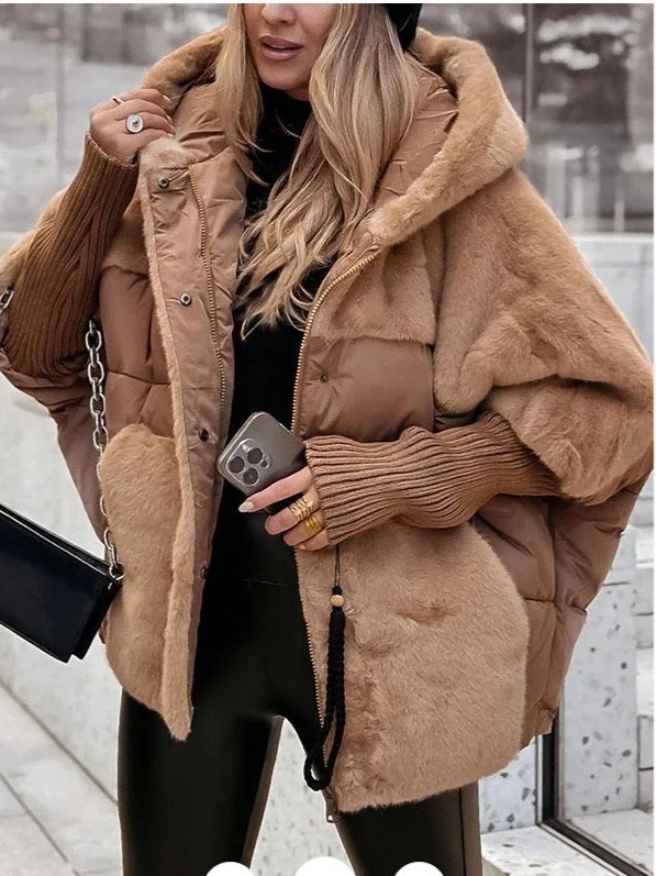 ❄️Winter Hot Sale 50% Off💖Women’s Oversized Hooded Patchwork Puffer Coat