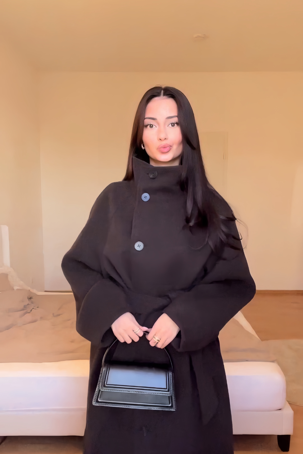 Lyra High-Neck Wrap Coat