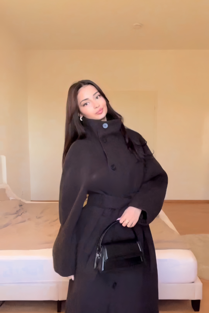 Lyra High-Neck Wrap Coat