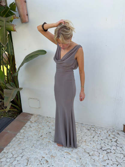 Flora maxi dress - Taupe