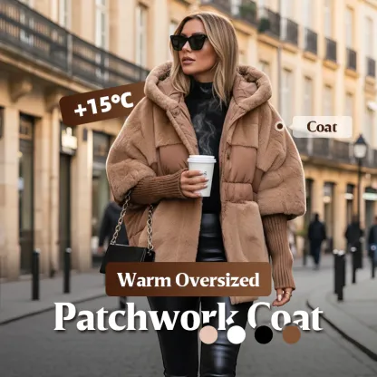 ❄️Winter Hot Sale 50% Off💖Women’s Oversized Hooded Patchwork Puffer Coat