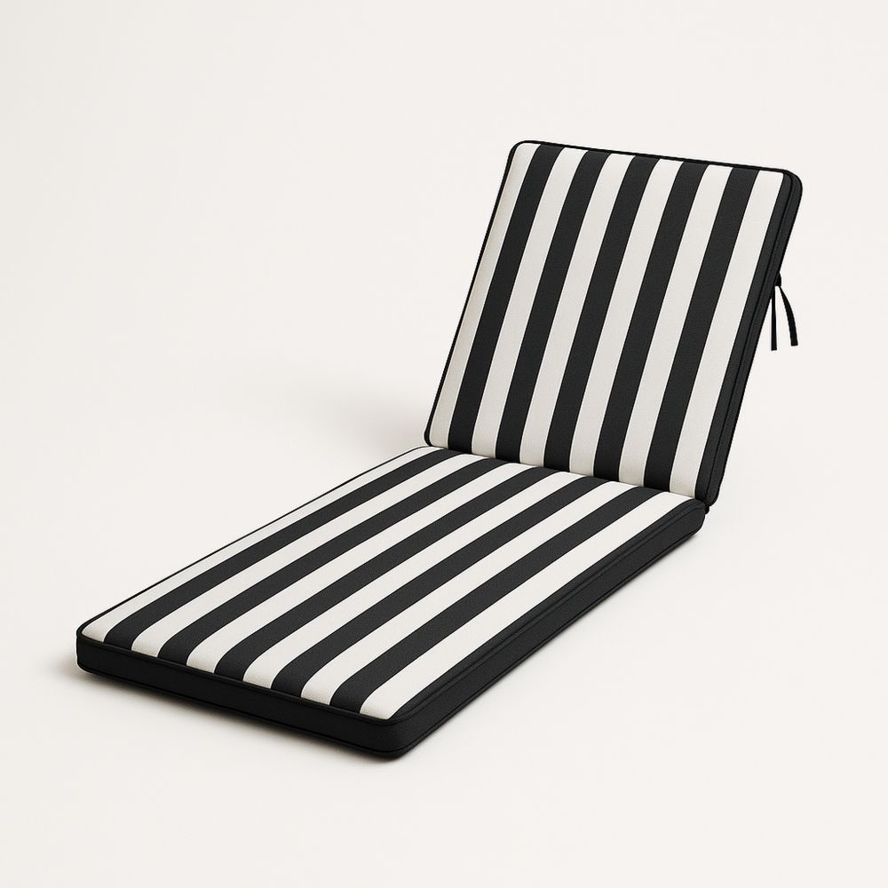 Solsengpute i stoff Svart og Hvit 197x60x5 cm