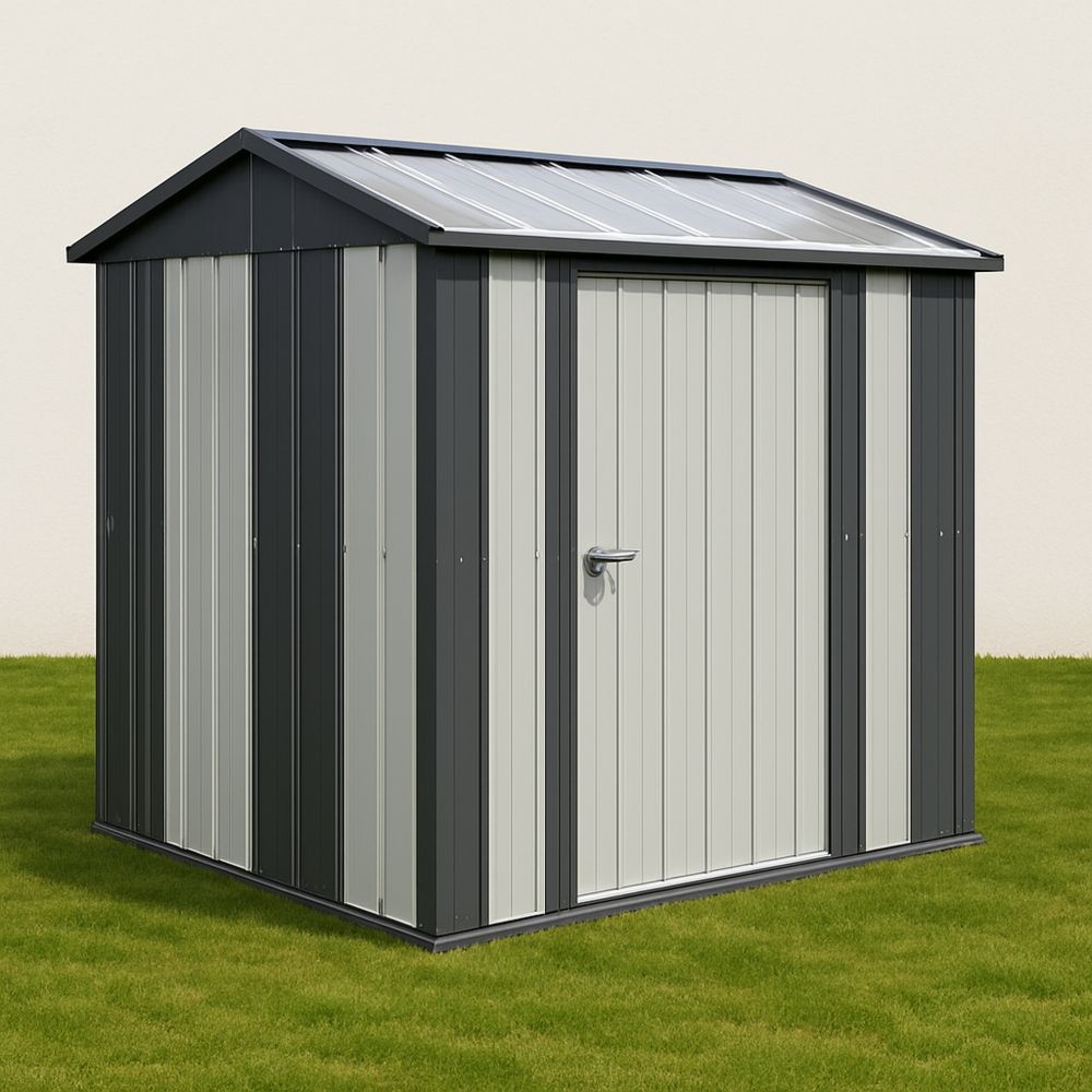 Metallhytte med galvanisert ståltak 213x130x173 cm Grå