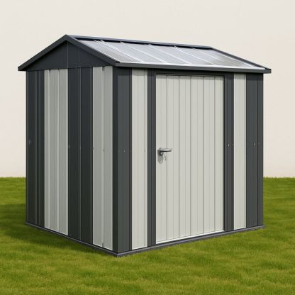 Metallhytte med galvanisert ståltak 213x130x173 cm Grå