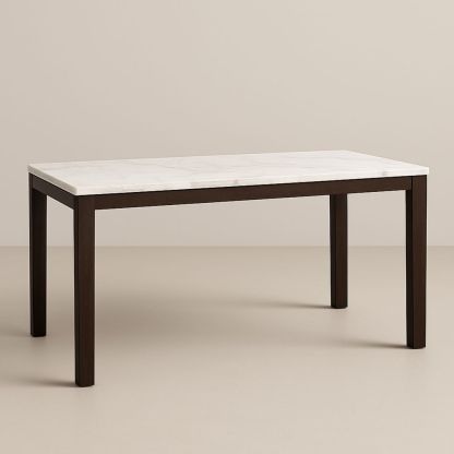 Rektangulært spisebord i marmor og tre 150x75x75 cm