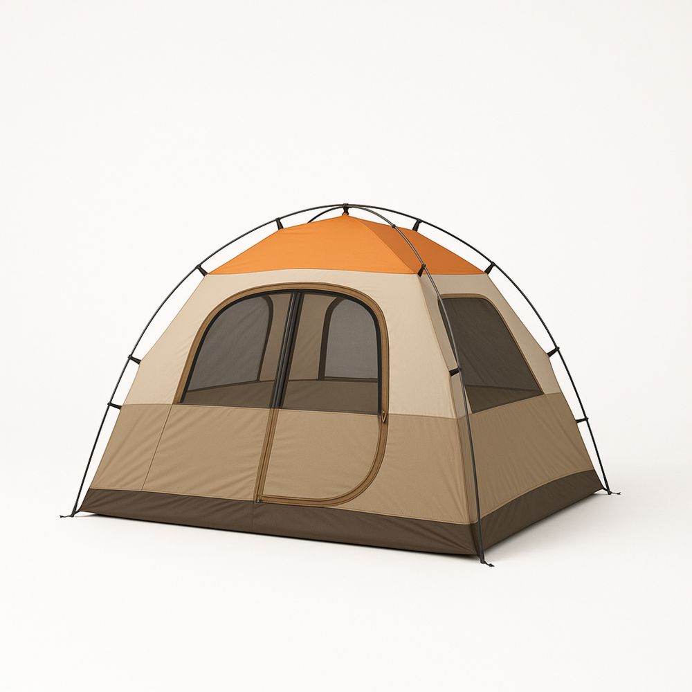 6-personers telt polyester oransje/beige