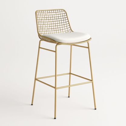 Metall barstol med hvit pute 102 cm høy