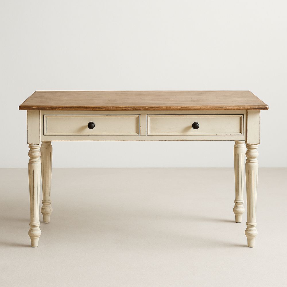 Skrivebord i Tre med Skuffer, 120 cm