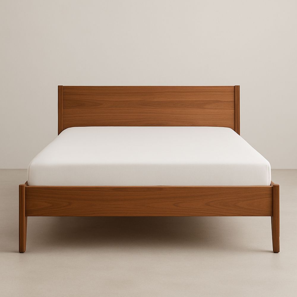 Massivtre Dobbeltseng med Madrass 200x160 cm Valnøtt