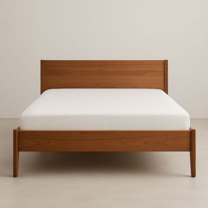 Massivtre Dobbeltseng med Madrass 200x160 cm Valnøtt